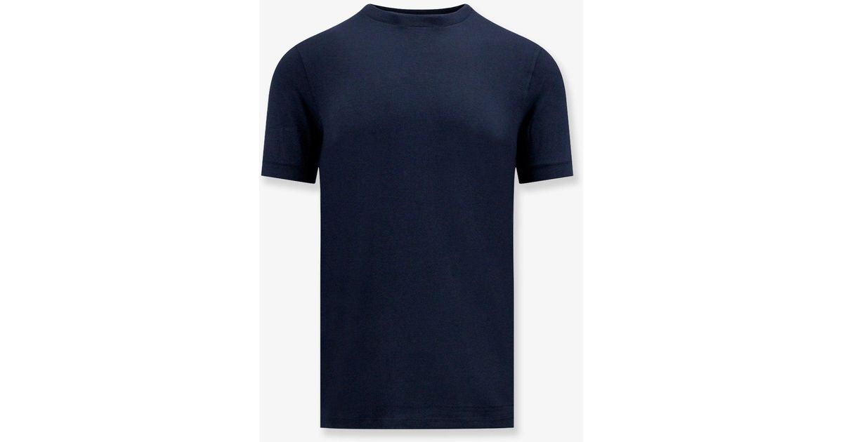 Giorgio Armani Icon Stretch Viscose T-Shirt in Blue for Men