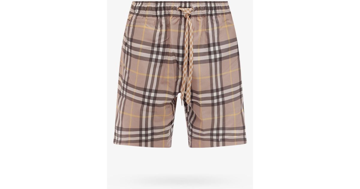 Burberry Synthetic Swim Trunk in Natural for Men Lyst