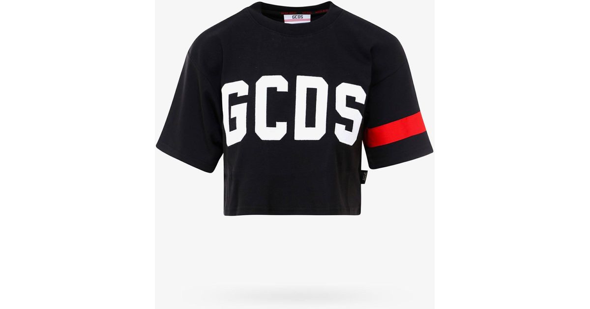 Gcds Cotton T-shirt in Black - Lyst
