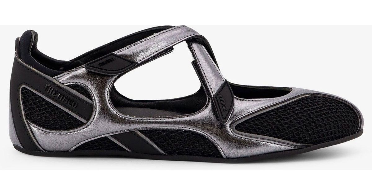 The Attico Floor 01 Mesh And Leather Ballerinas Flat in