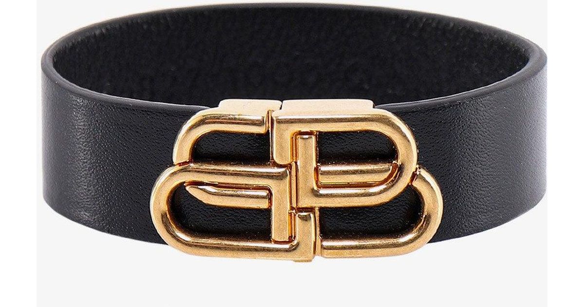 Balenciaga Leather Bracelets in Black | Lyst
