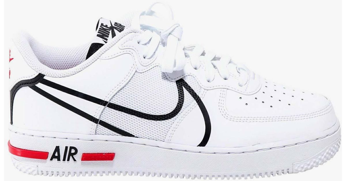 nike men's air force 1 react white sneaker