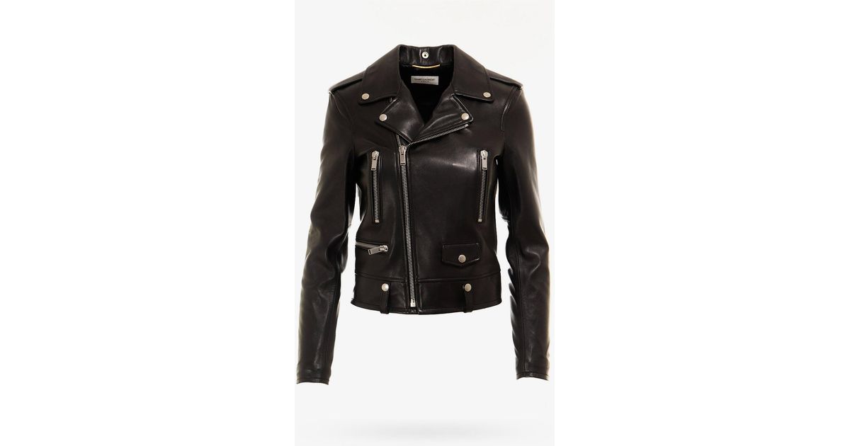 Saint Laurent Leather Jacket in Black - Lyst