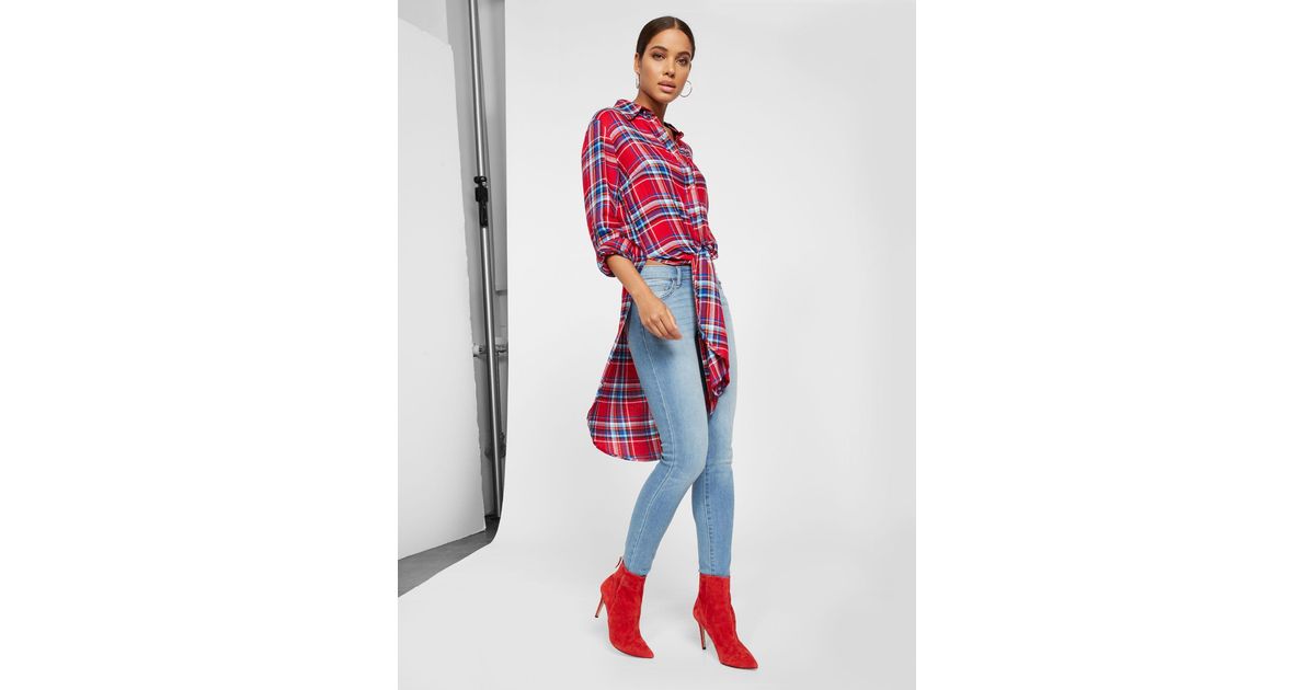 plaid maxi shirt