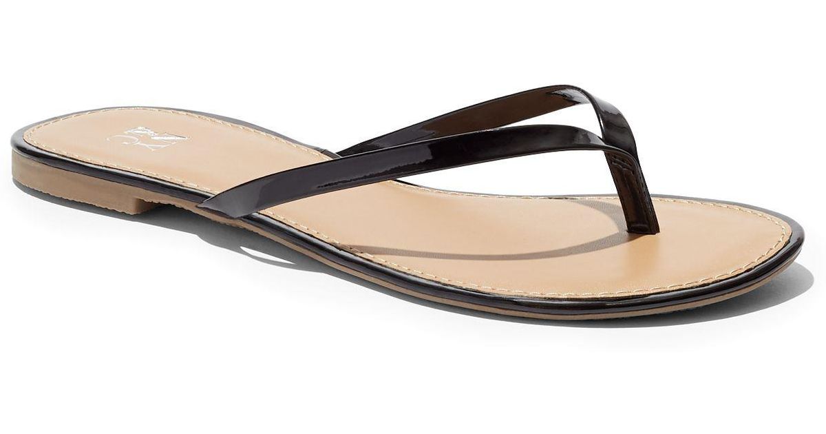Faux Patent-leather Flip-flop Sandal 