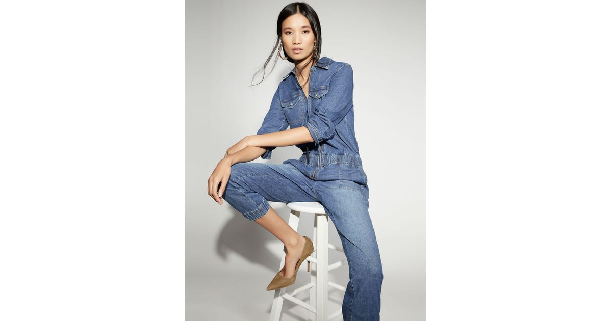 gabrielle union denim jumpsuit