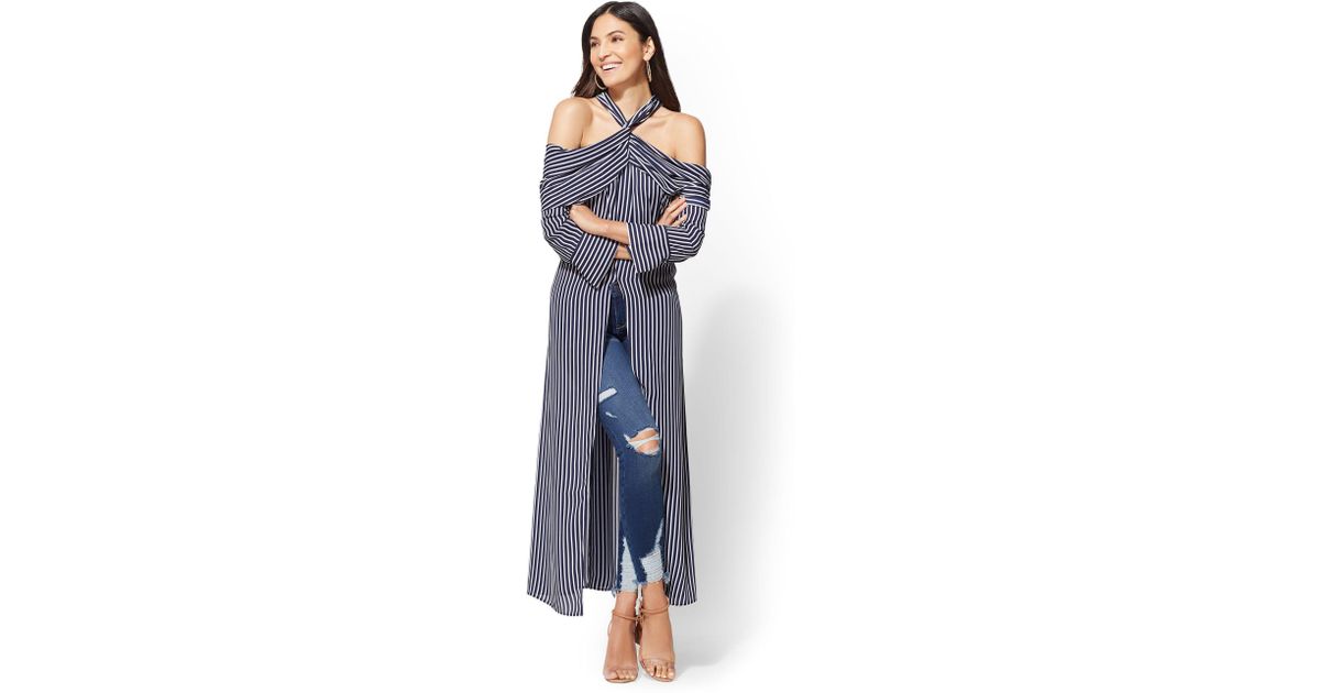 cold shoulder maxi blouse