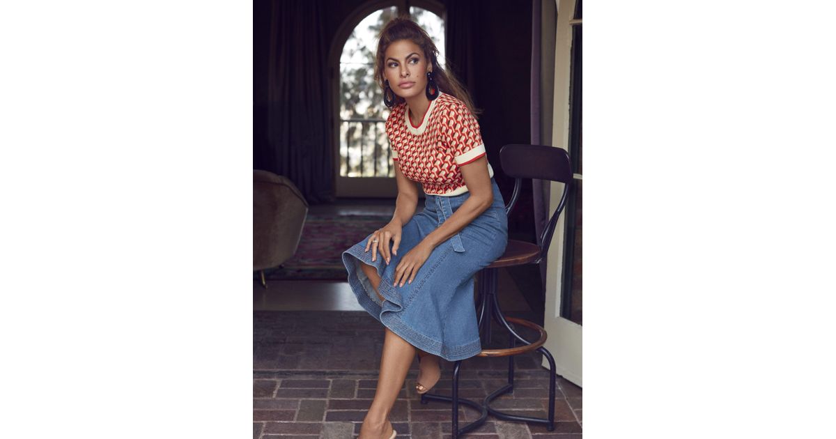 New York Company Synthetic Eva Mendes Collection Darby Sweater In Blue Lyst