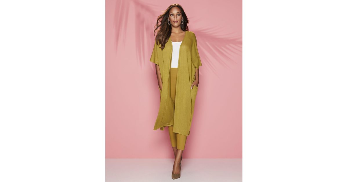 green duster cardigan