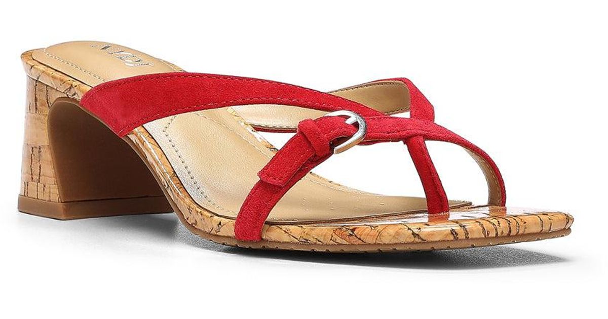 NYDJ Suede Glam Block Heel Sandals In Red Lyst