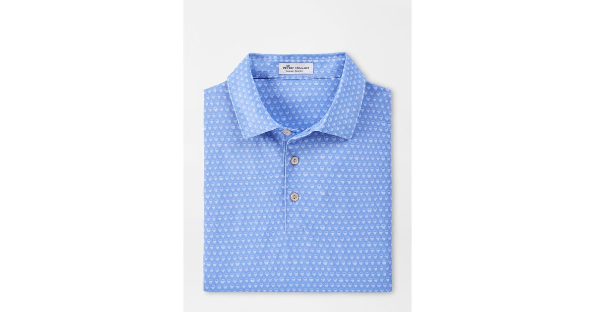 Peter Millar Synthetic Seeing Double Performance Jersey Polo in Blue for Men - Lyst