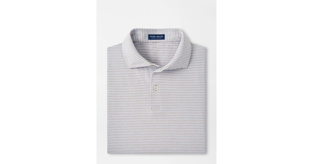 Peter Millar Ambrose Performance Jersey Polo in Gray for Men | Lyst