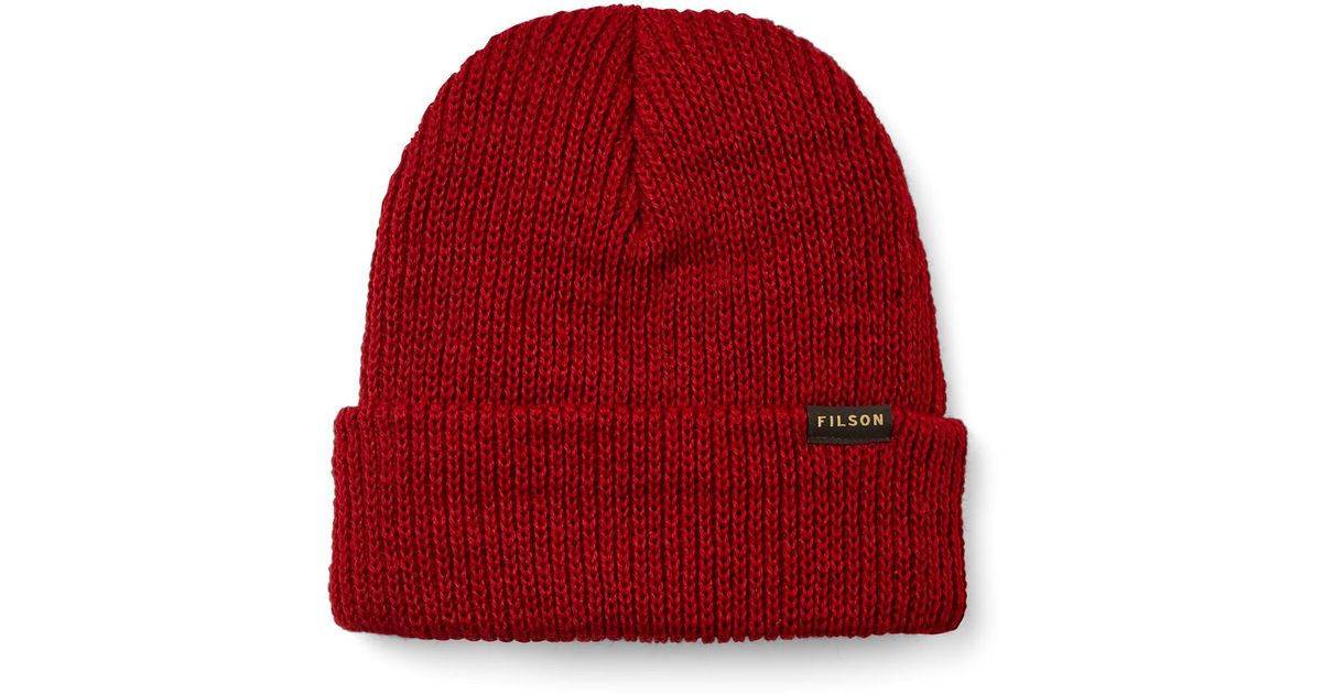 Filson Wool Watch Cap Beanie in Red for 