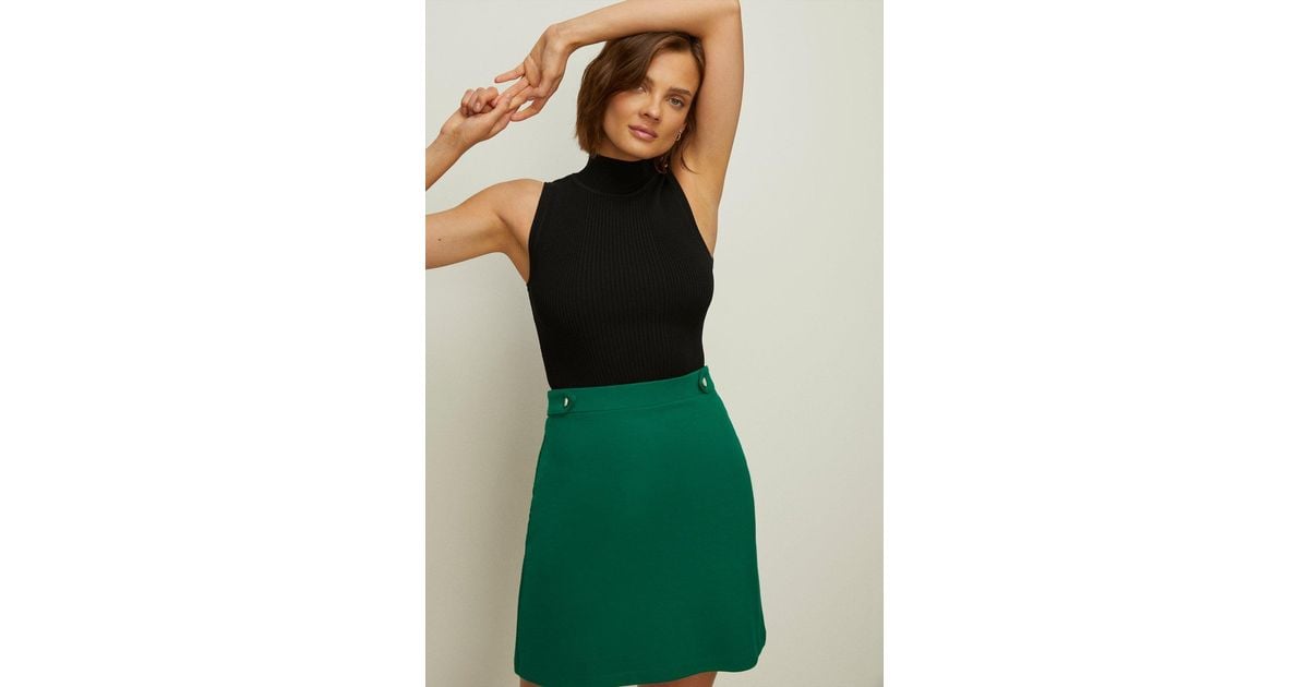Oasis green top mini skirt