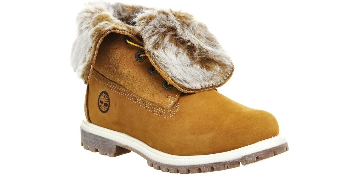 Timberland Fur Fold Down Boots in 