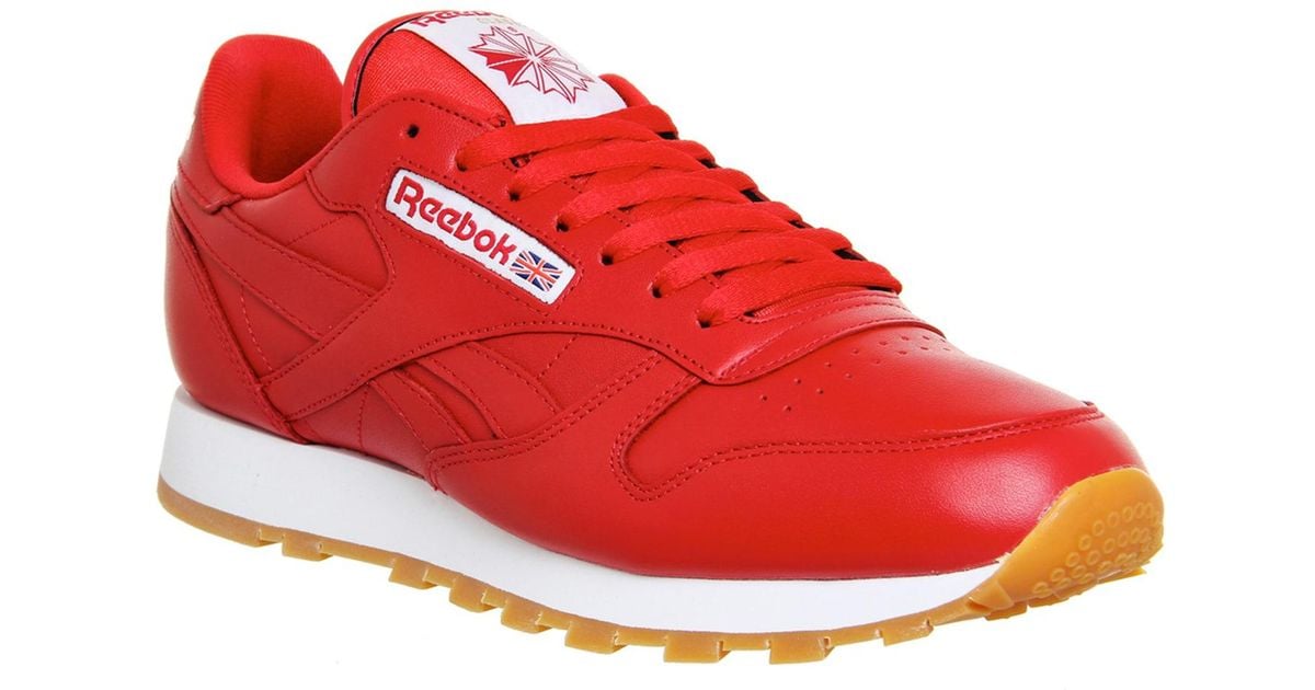 Reebok Cl Leather in Red - Lyst