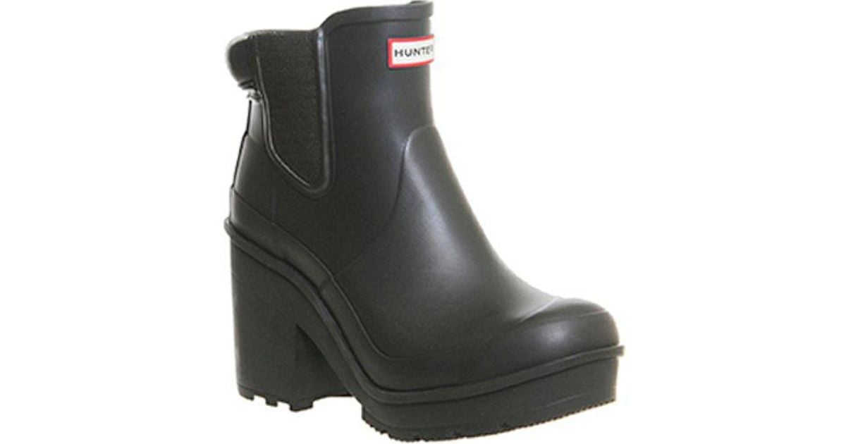 hunter chelsea block heel boots