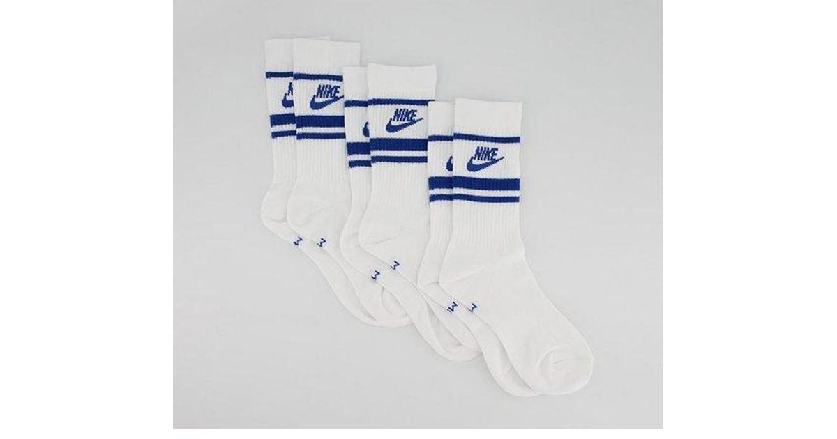 Nike Cotton Crew Socks 3 Pairs In White Lyst Uk 9543