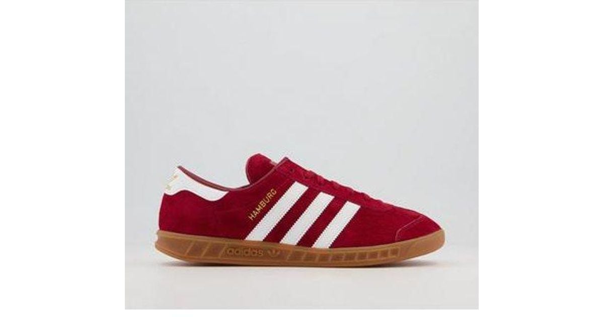 adidas Hamburg Trainers in Red for Men - Lyst