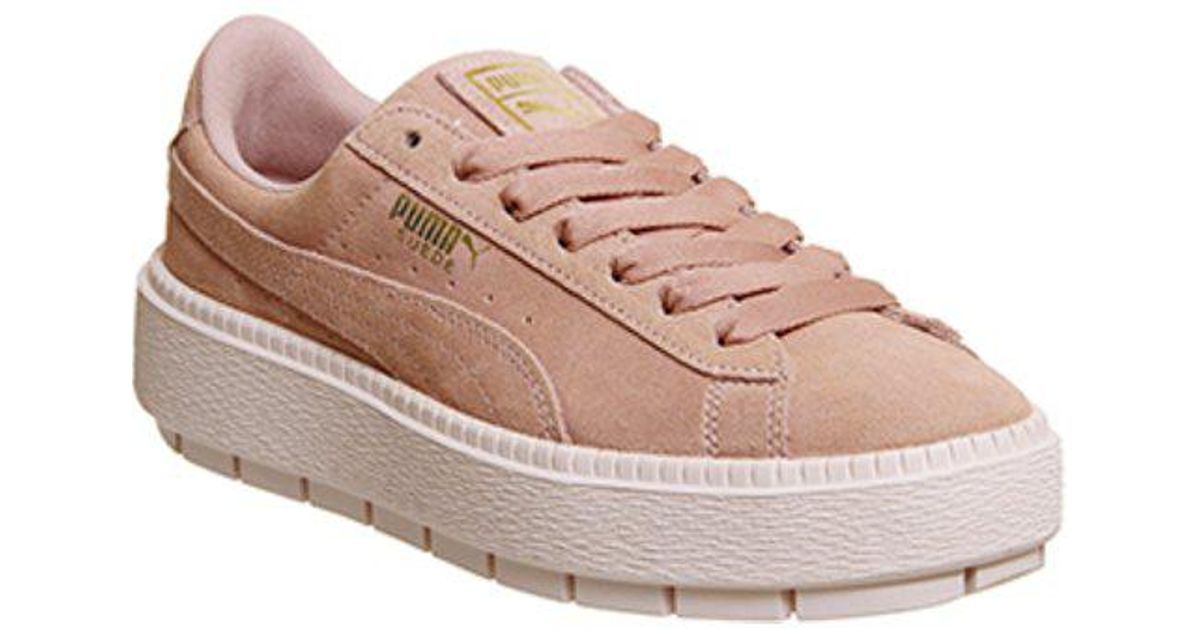 puma suede platform trace pink
