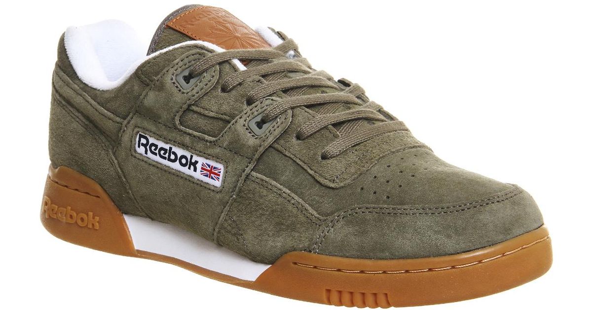 Reebok Suede Workout Plus in Olive 