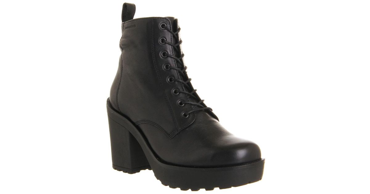 Vagabond Libby Heeled Lace Up in Black 