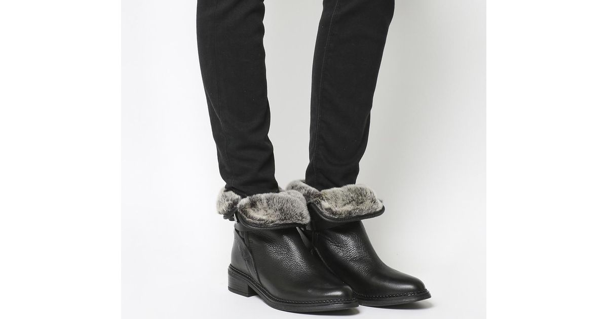 black fur lined biker boots