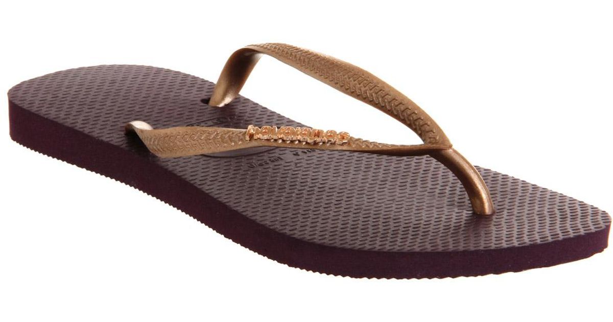 havaianas aubergine metallic