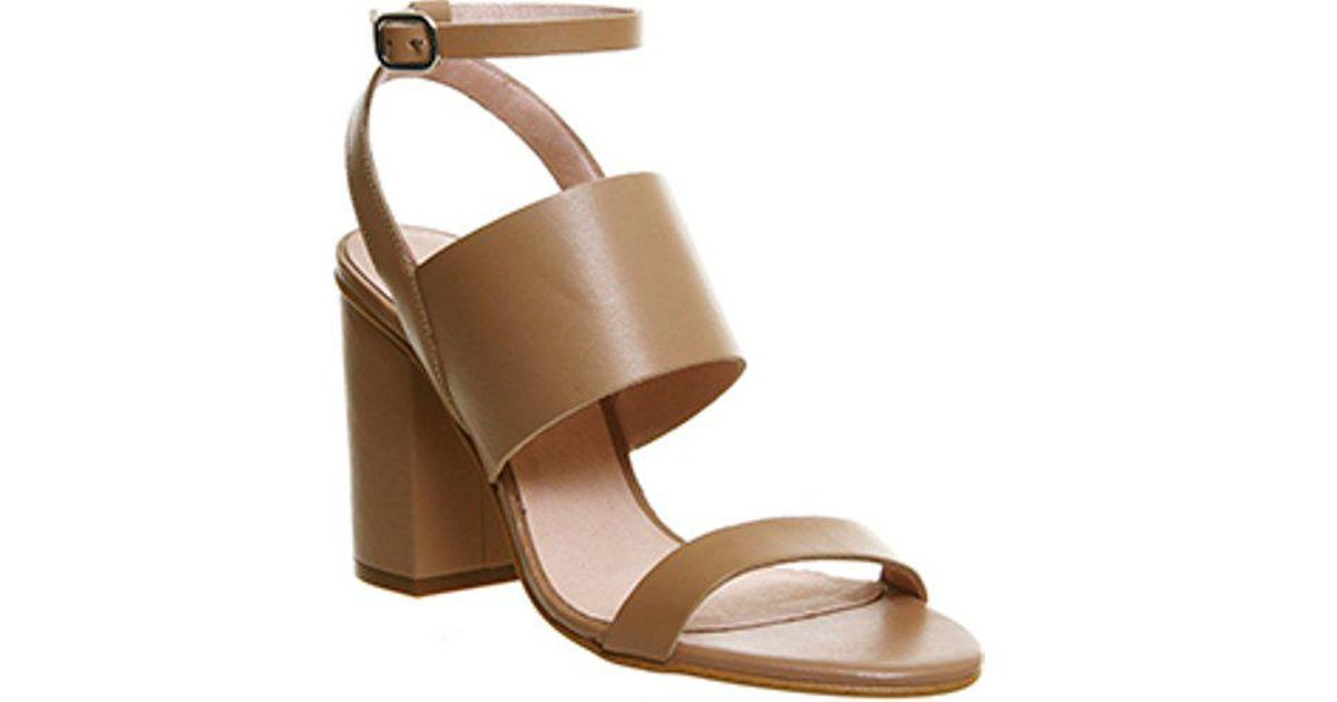 3 strap block heel sandals