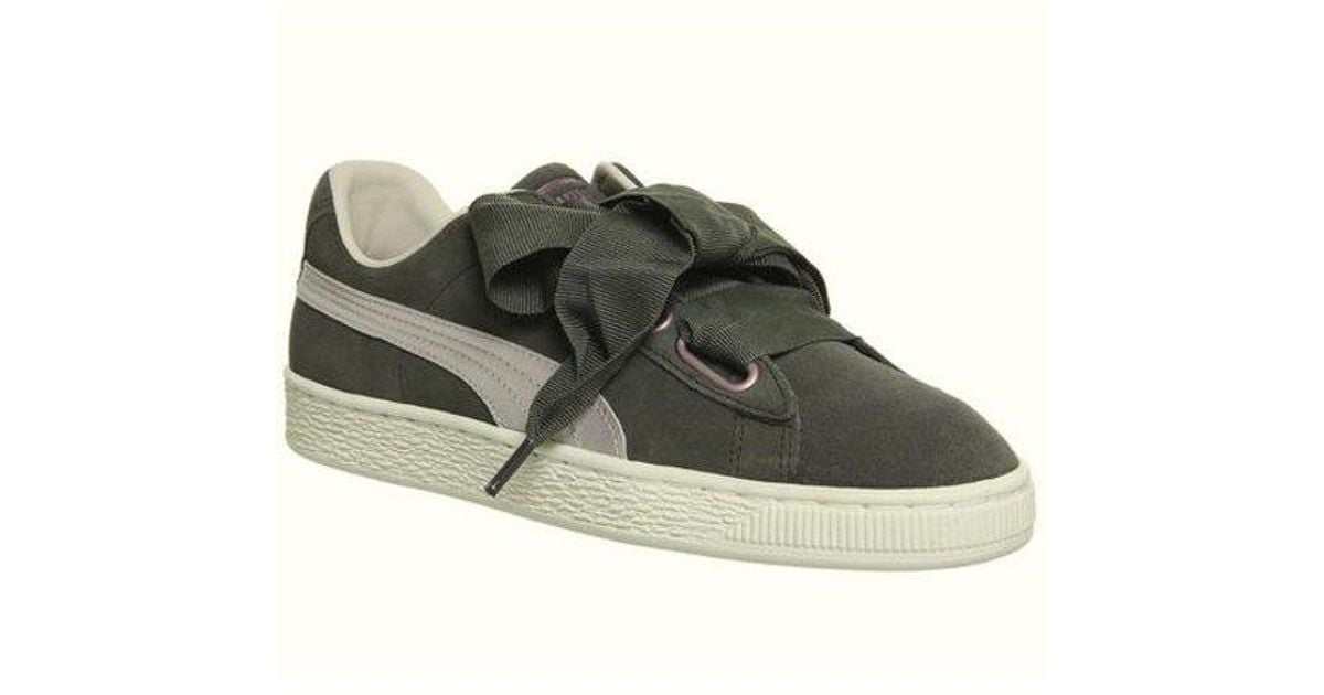 puma suede heart green