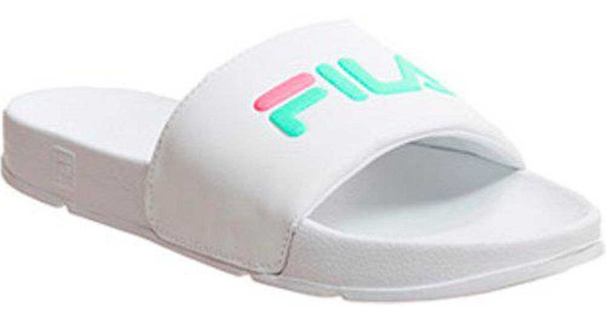 fila drifter slides white