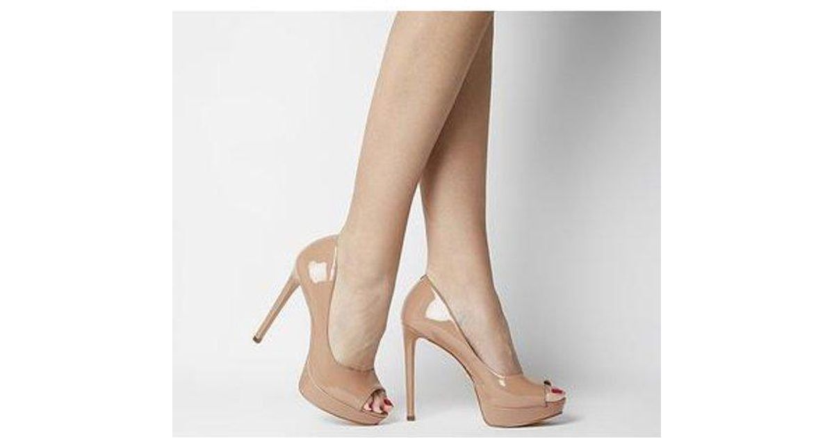 nude peep toe platform heels