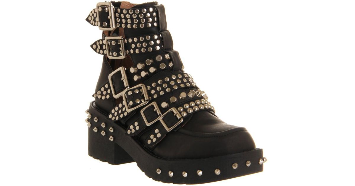 jeffrey campbell black boots with buckles