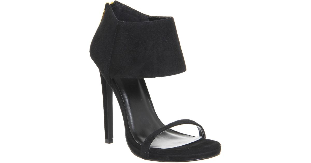 black cuff heels