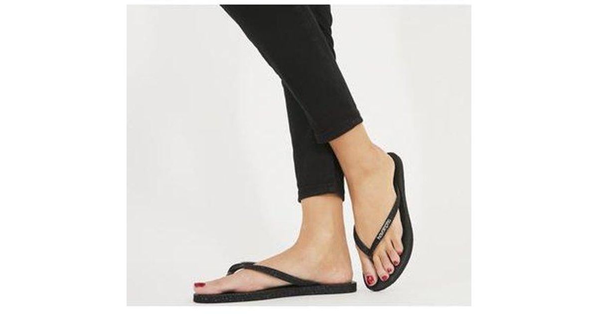 Black slim sparkle havaianas Clearance
