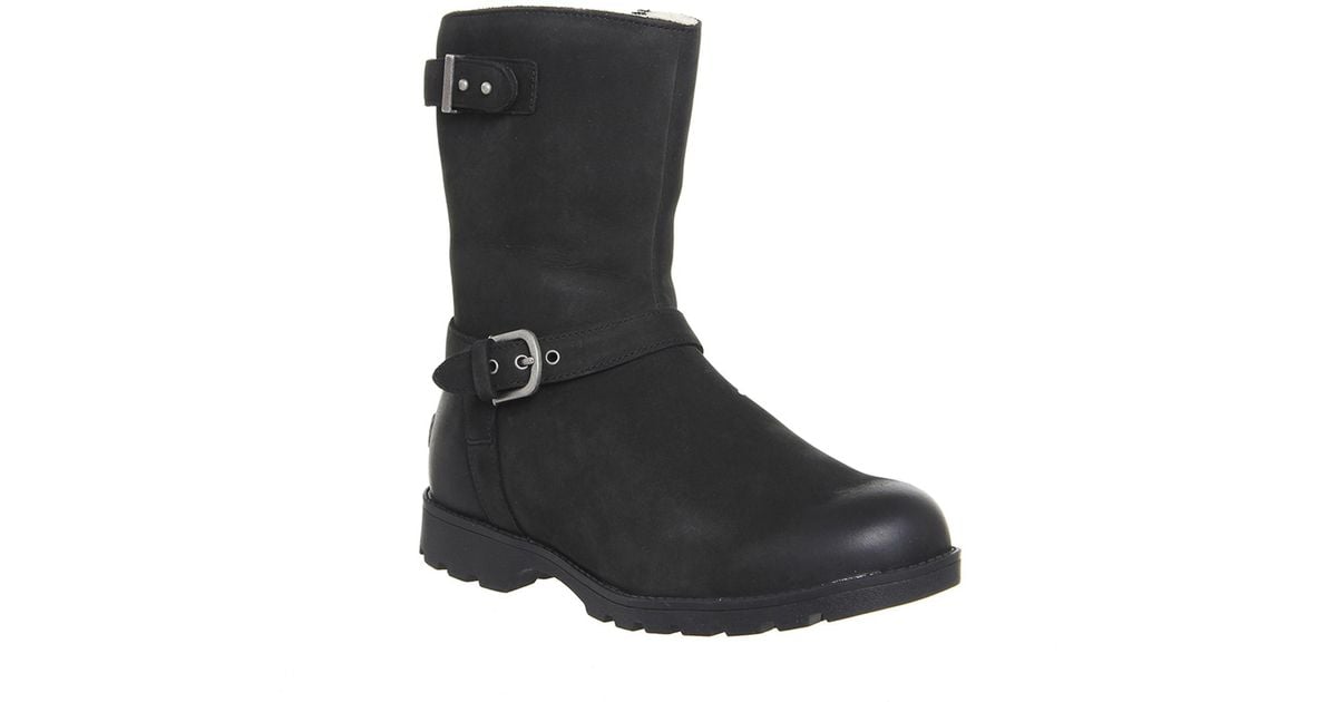 ugg biker boots black
