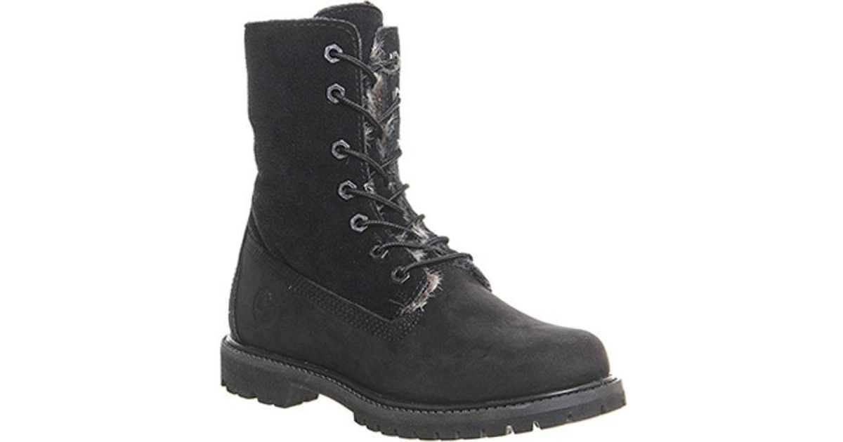 black timberland fold down boots