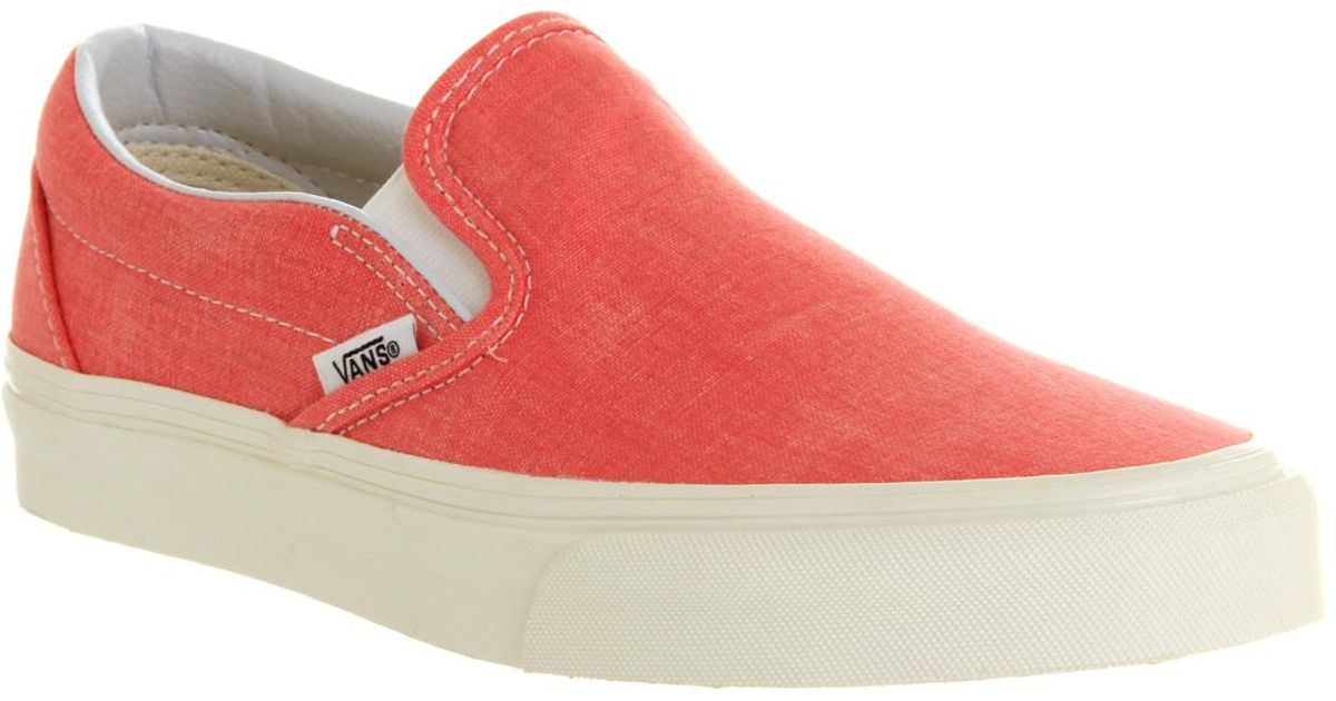 coral vans slip on