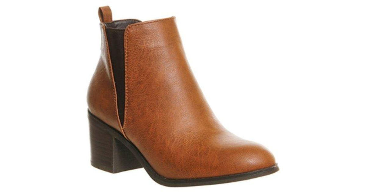 office tan chelsea boots
