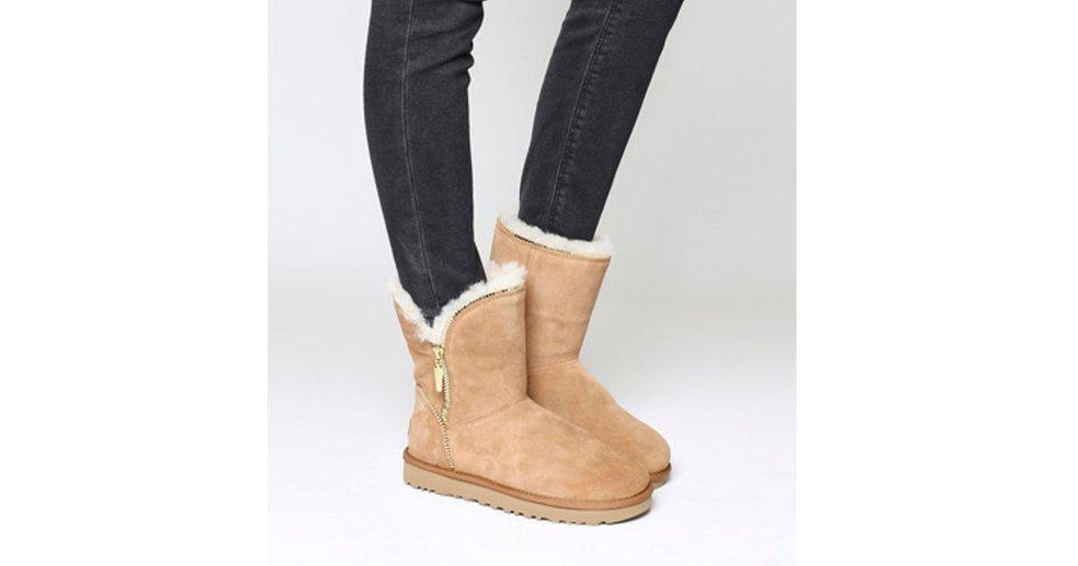 UGG Suede Florence Zip Boot - Lyst