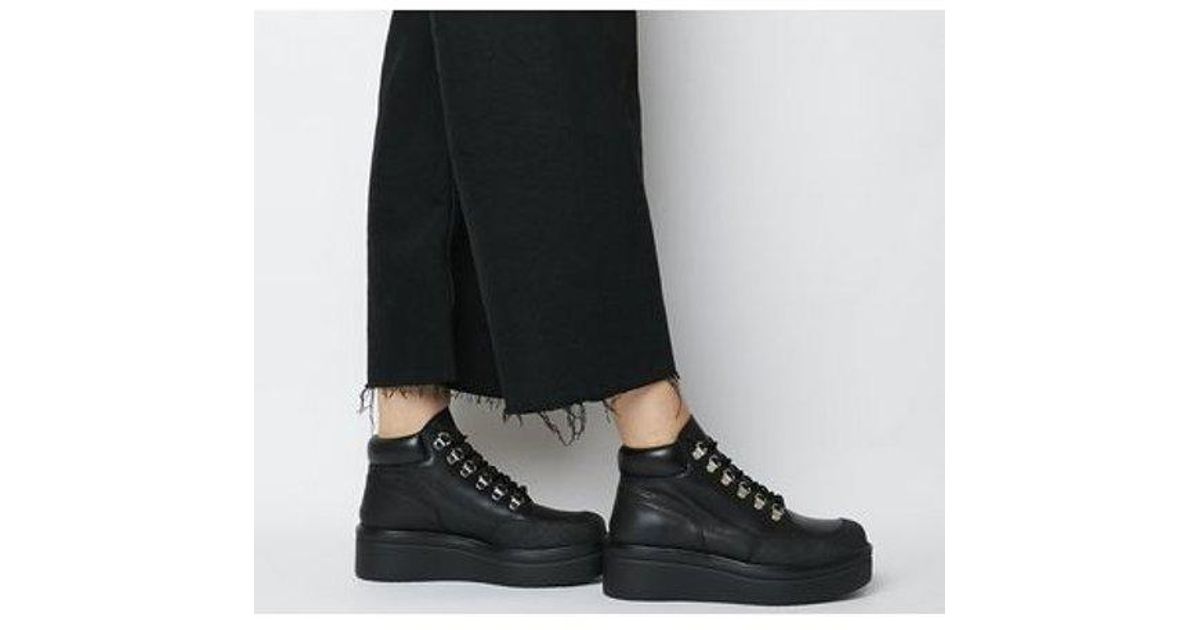 Womens Vagabond Tara Hiker Lace Up Black Boots 