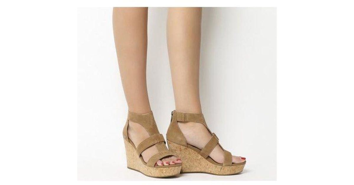 UGG Suede Whitney Wedge in Brown - Lyst