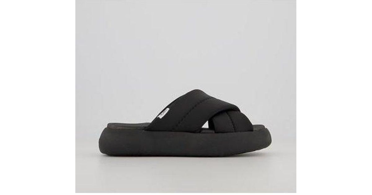 TOMS Mallow Crossover Slides Synthetic in Black Lyst UK