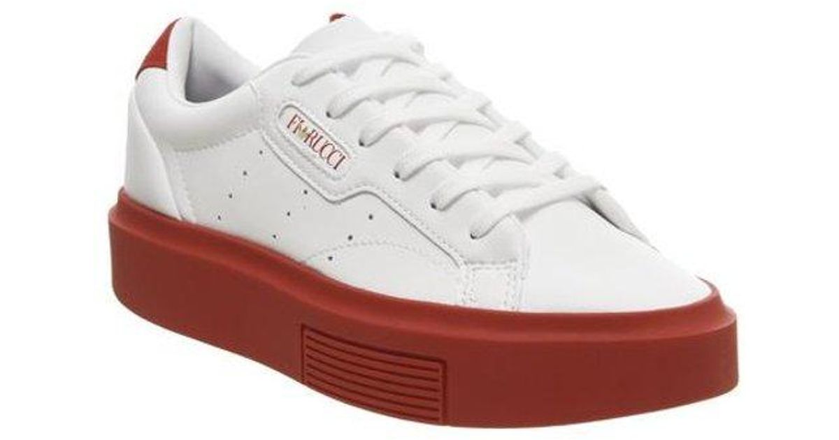 adidas Leather Sleek Super Sneakers in White - Lyst