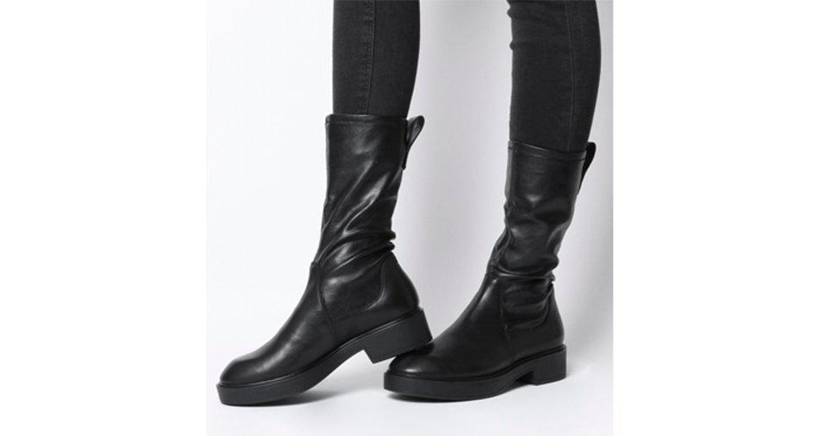 vagabond diane lace up black leather military boots