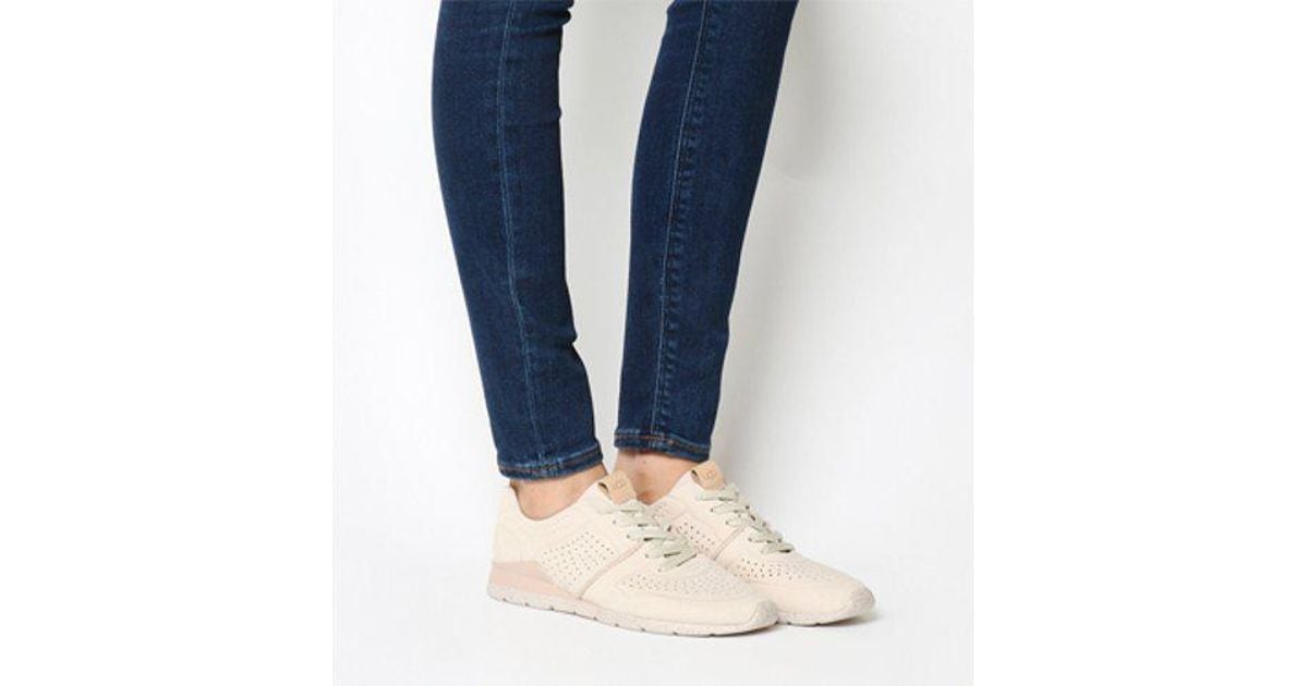 UGG Leather Tye Sneaker in Natural - Lyst