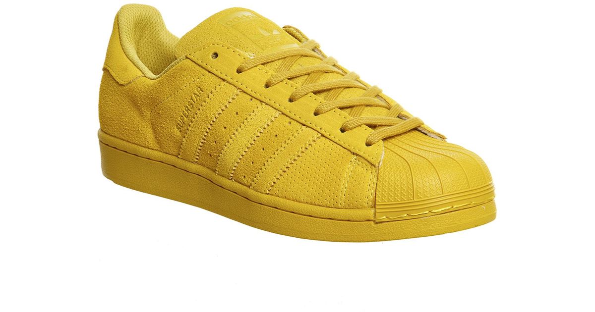 adidas Superstar 1 Suede Low-Top Sneakers in Yellow | Lyst