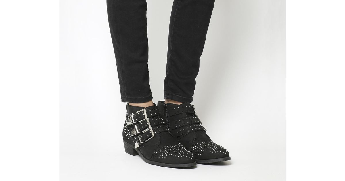 office lucky charm studded boots