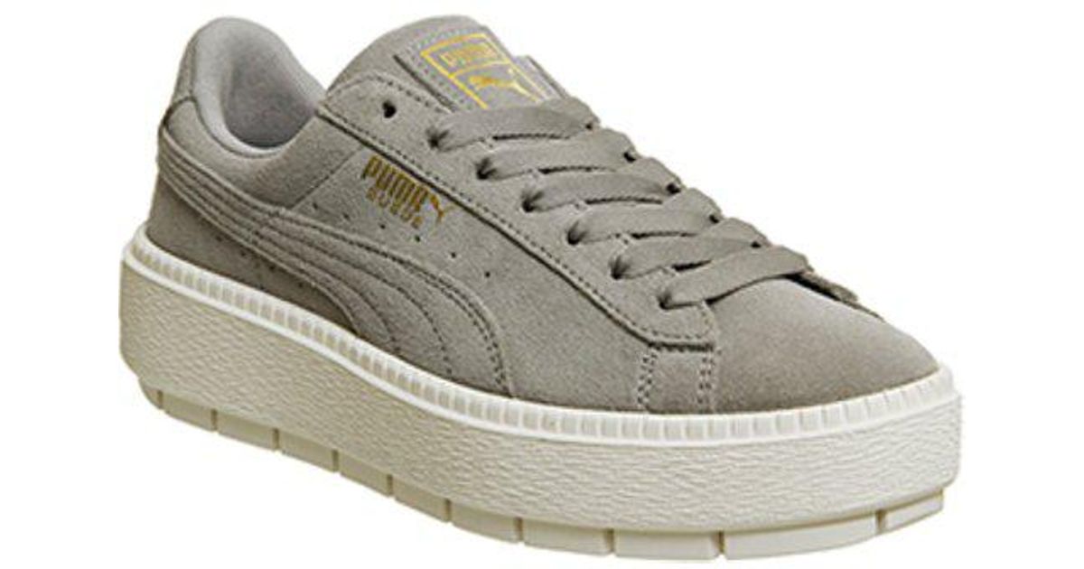 puma suede platform grey