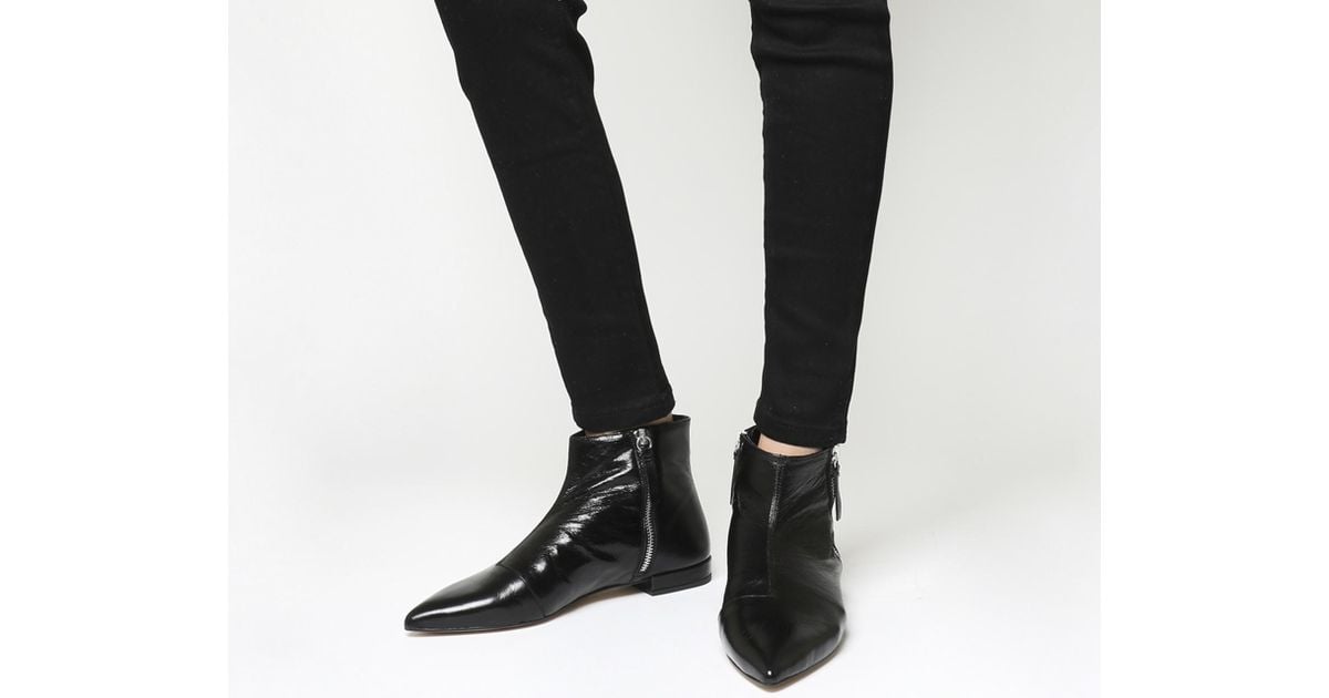 black boots flat ankle